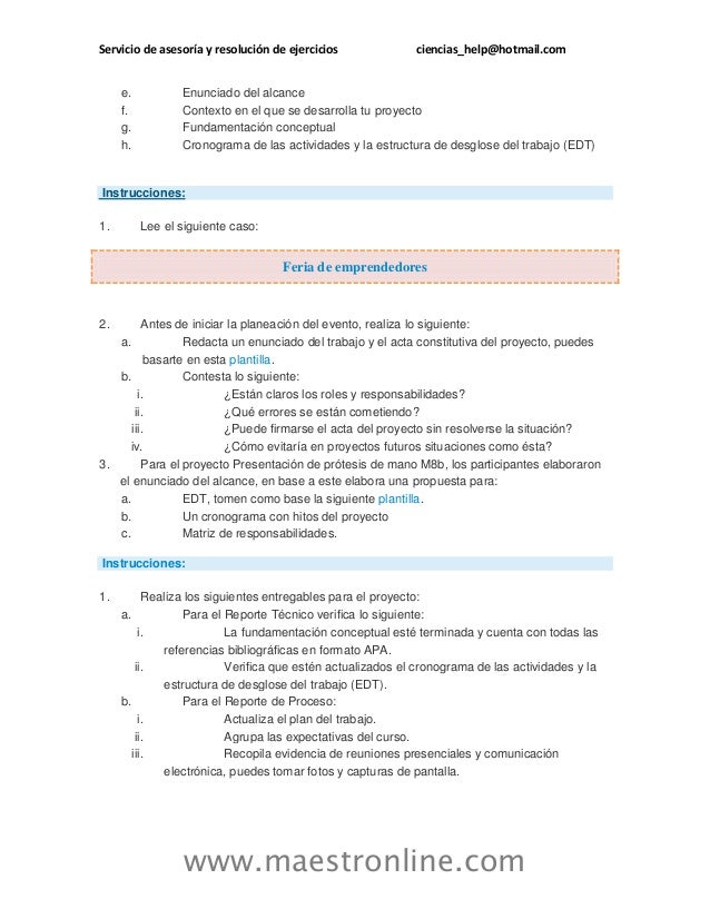 Enunciado del alcance del proyecto plantilla