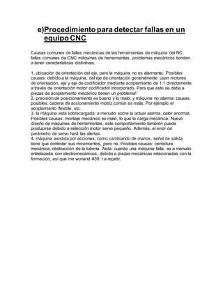 Falla En Motor Cnc Router Proyecto cnc | DOCX