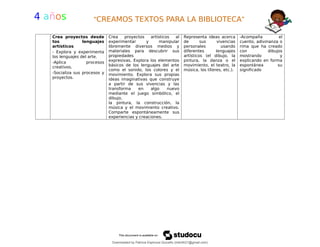 proyecto creacion de textos para niños de 3, 4 y 5 años del nivel de ...