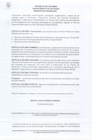 Proyecto de acuerdo 008 de 2016