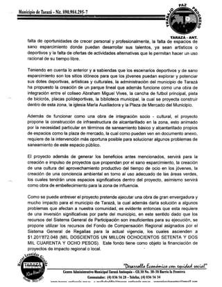 Proyecto de acuerdo taraza