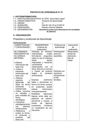 Proyecto de aprendizaje primaria abril y mayo | PDF