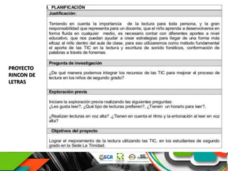 PROYECTO
RINCON DE
LETRAS
 