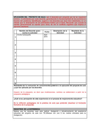Proyecto de aula diplomado ercilia | DOCX