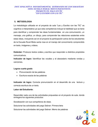 INST. EDUCATIVA DEPARTAMENTAL EXTERNADO DE SAN SEBASTIAN
             SEDE: ESCUELA RURAL MIXTA BUENAVISTA
               ...