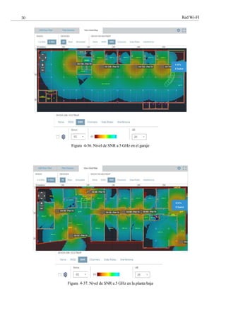 Red Wi-FI
30
Figura 4-36. Nivel de SNR a 5 GHz en el garaje
Figura 4-37. Nivel de SNR a 5 GHz en la planta baja
 