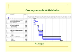 Cronograma de Actividades




      Ms. Project
 