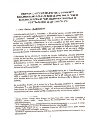 Proyecto de decreto de Teletrabajo