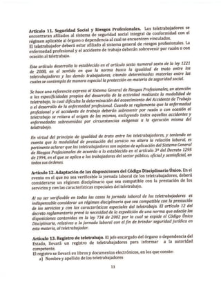 Proyecto de decreto de Teletrabajo