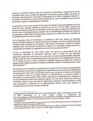 Proyecto de decreto de Teletrabajo