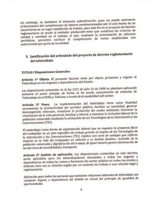 Proyecto de decreto de Teletrabajo