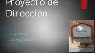 Proyect o de
Dirección
María Antonia postigo Pérez
Período 2018-2022
 
