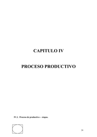 CAPITULO IV
PROCESO PRODUCTIVO
IV.1. Proceso de productivo - etapas.
24
 