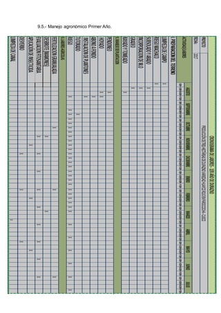 9.5.- Manejo agronómico Primer Año.
 