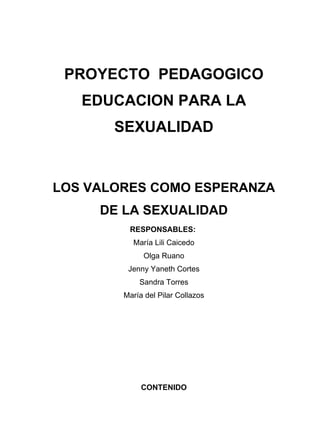 Proyecto de educacion sexual 2012