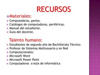 Realiza las conexiones en la computadora y fuente de energía eléctrica.. CRITERIOS DE REALIZACIÓN  Los elementos y partes de la computadora han sido reconocidos.