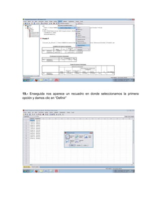 19.- Enseguida nos aparece un recuadro en donde seleccionamos la primera
opción y damos clic en “Definir”
 