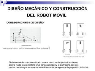 DISEÑO MECÁNICO Y CONSTRUCCIÓN DEL ROBOT MÓVIL   CONSIDERACIONES DE DISEÑO Locomoción del robot. (Imagen tomada de OLLERO ...