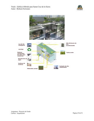 Título : Edificio Híbrido para Santa Cruz de la Sierra
Autor : Robson Ferronato
Asignatura : Proyecto de Grado
Carrera : Arquitectura Página 45 de 91
 