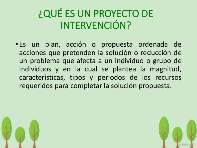 Proyecto de intervención