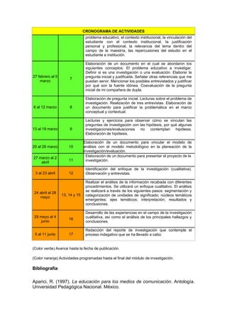 Proyecto de investigación - evaluación