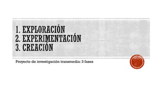 Proyecto de investigación transmedia: 3 fases
 