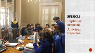 Explicitar
criterios
Anticipar
trayectos
 