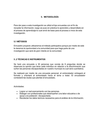 Proyecto de investigacion  cun