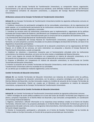 Proyecto de ley de educación universitaria