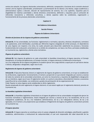 Proyecto de ley de educación universitaria