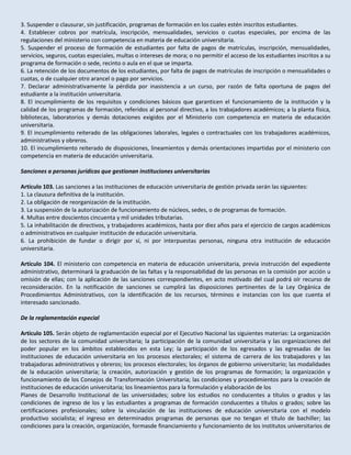 Proyecto de ley de educación universitaria