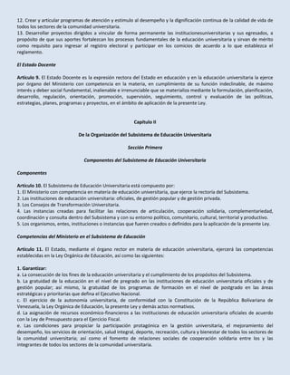 Proyecto de ley de educación universitaria