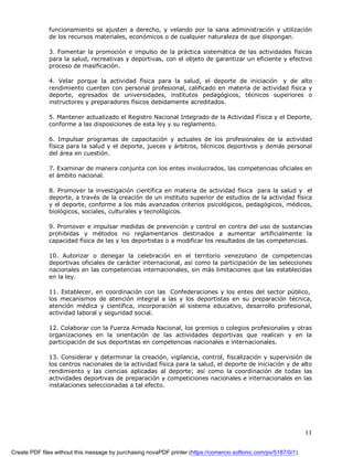 Proyecto De Ley Del Deporte Actualizado 2008