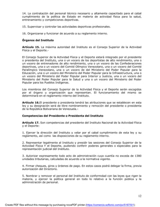 Proyecto De Ley Del Deporte Actualizado 2008