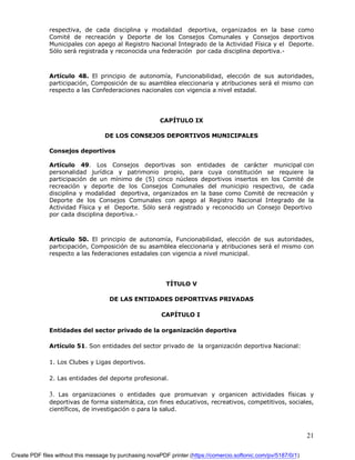 Proyecto De Ley Del Deporte Actualizado 2008