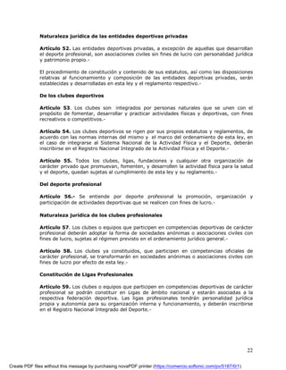 Proyecto De Ley Del Deporte Actualizado 2008