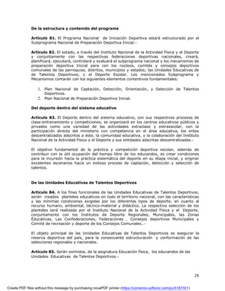 Proyecto De Ley Del Deporte Actualizado 2008