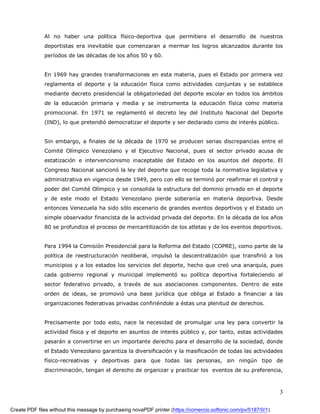 Proyecto De Ley Del Deporte Actualizado 2008