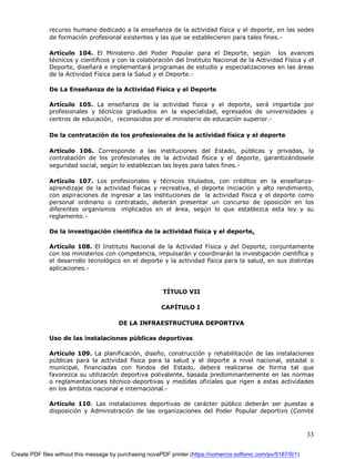 Proyecto De Ley Del Deporte Actualizado 2008