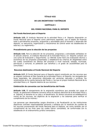 Proyecto De Ley Del Deporte Actualizado 2008