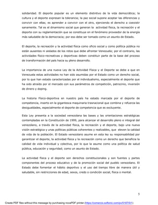 Proyecto De Ley Del Deporte Actualizado 2008