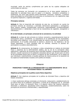 Proyecto De Ley Del Deporte Actualizado 2008