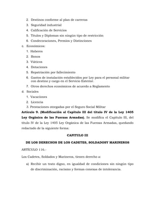 2. Destinos conforme al plan de carreras
3. Seguridad industrial
4. Calificación de Servicios
5. Títulos y Diplomas sin ni...