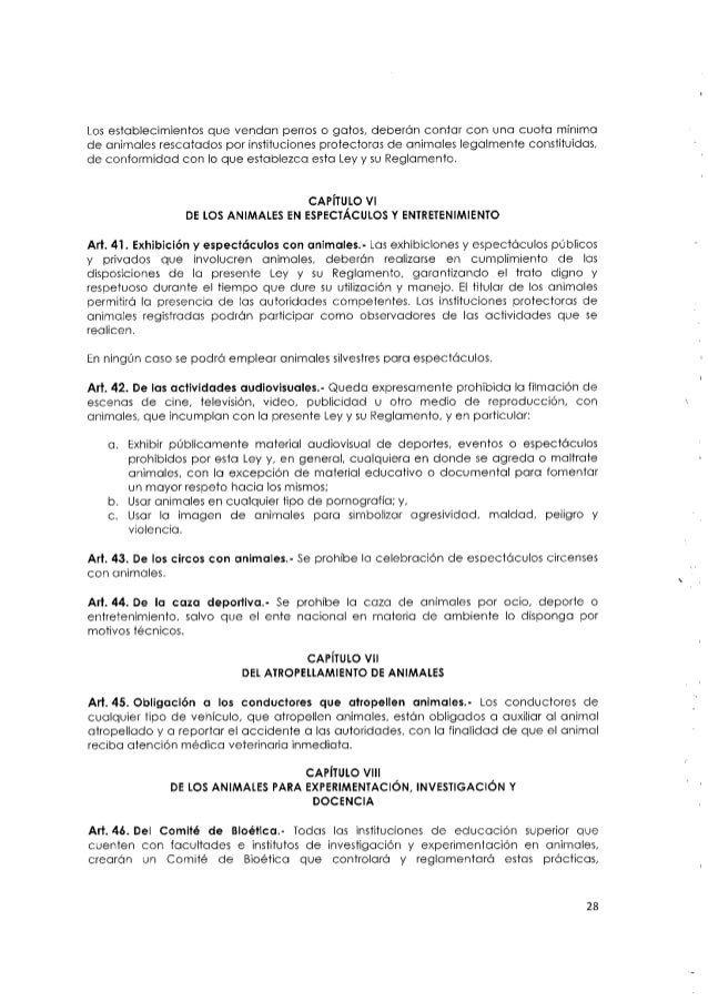 Proyecto de ley orgánica de bienestar animal LOBA