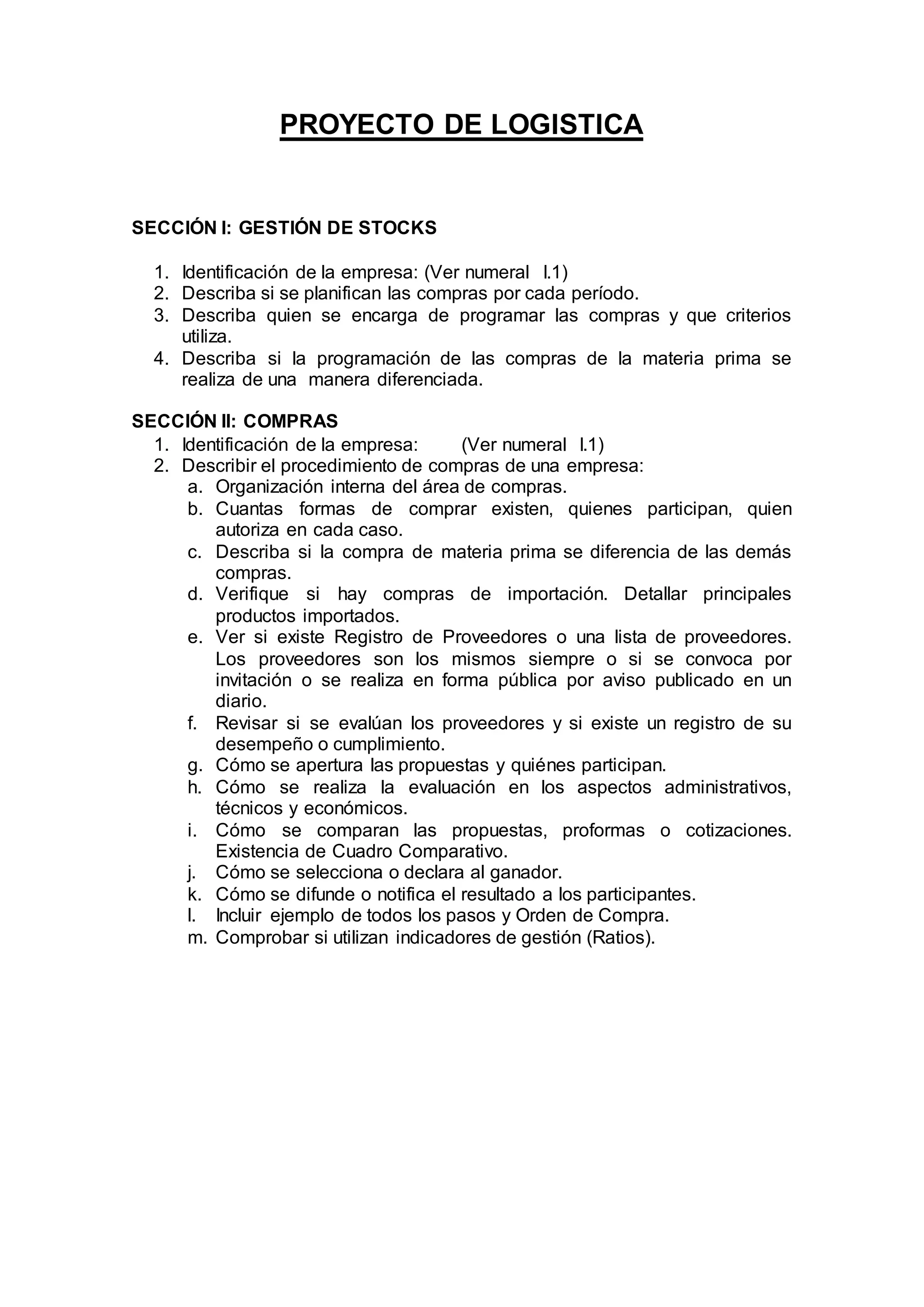 Proyecto de Logistica | PDF