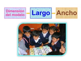 Dimensión
del modelo   Largo Ancho
 