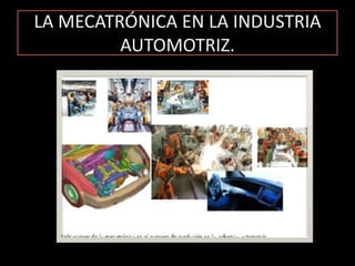 LA MECATRÓNICA EN LA INDUSTRIA AUTOMOTRIZ.
