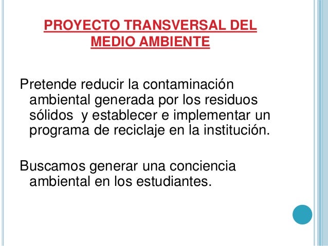 Proyecto de medio ambiente