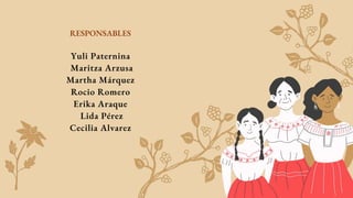 RESPONSABLES
Yuli Paternina
Maritza Arzusa
Martha Márquez
Rocio Romero
Erika Araque
Lida Pérez
Cecilia Alvarez
 