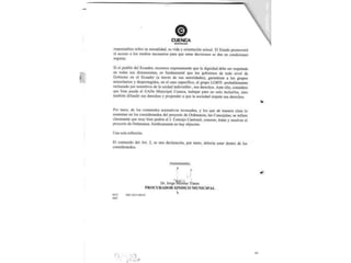 Informe Machado: Controversial Proyecto de Ordenanza LGBTI en Cuenca